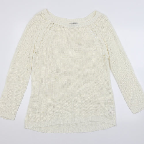 Peacocks Womens White   Pullover Jumper Size L