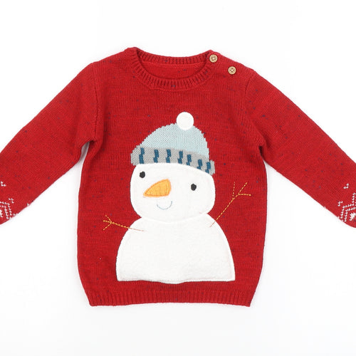 George Baby Red   Pullover Jumper Size 9-12 Months