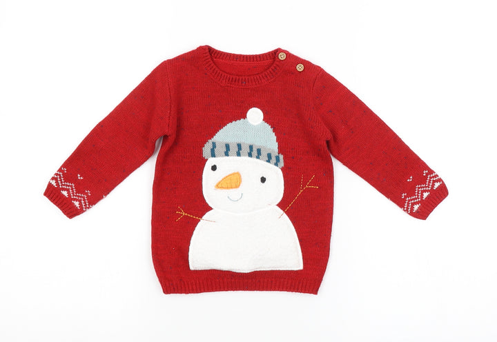 George Baby Red   Pullover Jumper Size 9-12 Months