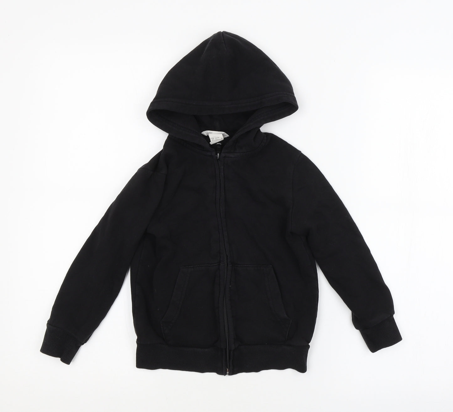 H&M Boys Black   Full Zip Hoodie Size 5-6 Years
