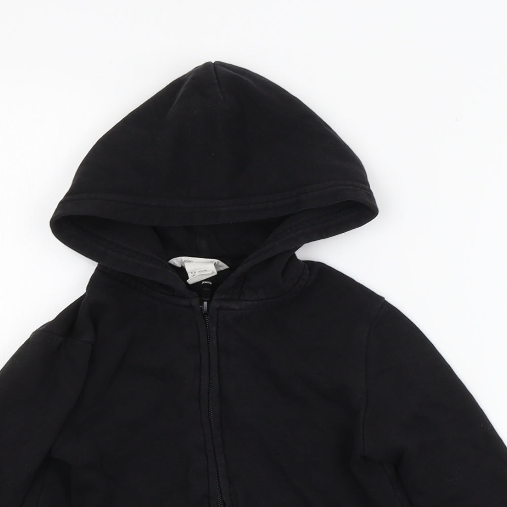 H&M Boys Black   Full Zip Hoodie Size 5-6 Years