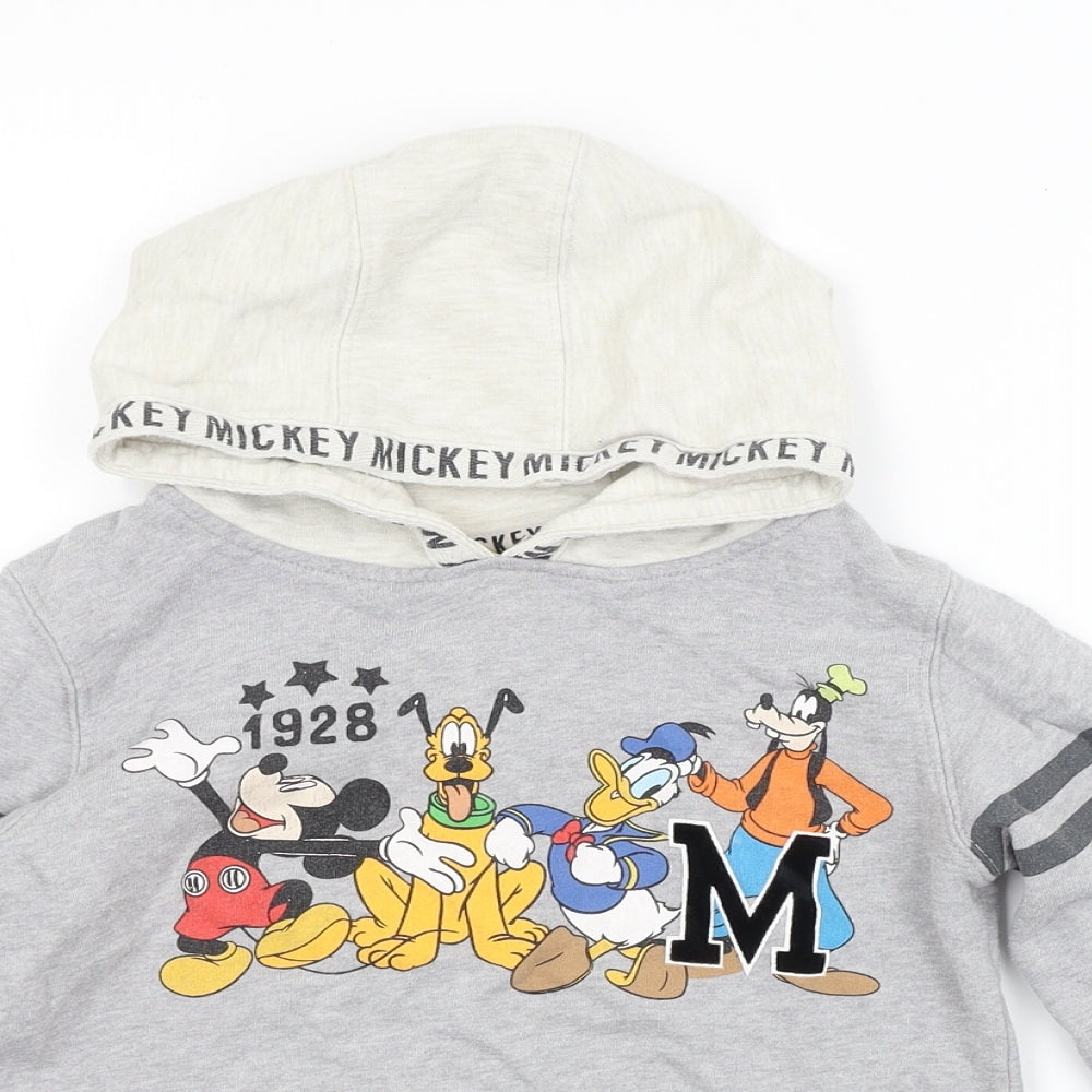 TU Boys Grey   Full Zip Hoodie Size 5-6 Years  - DISNEY