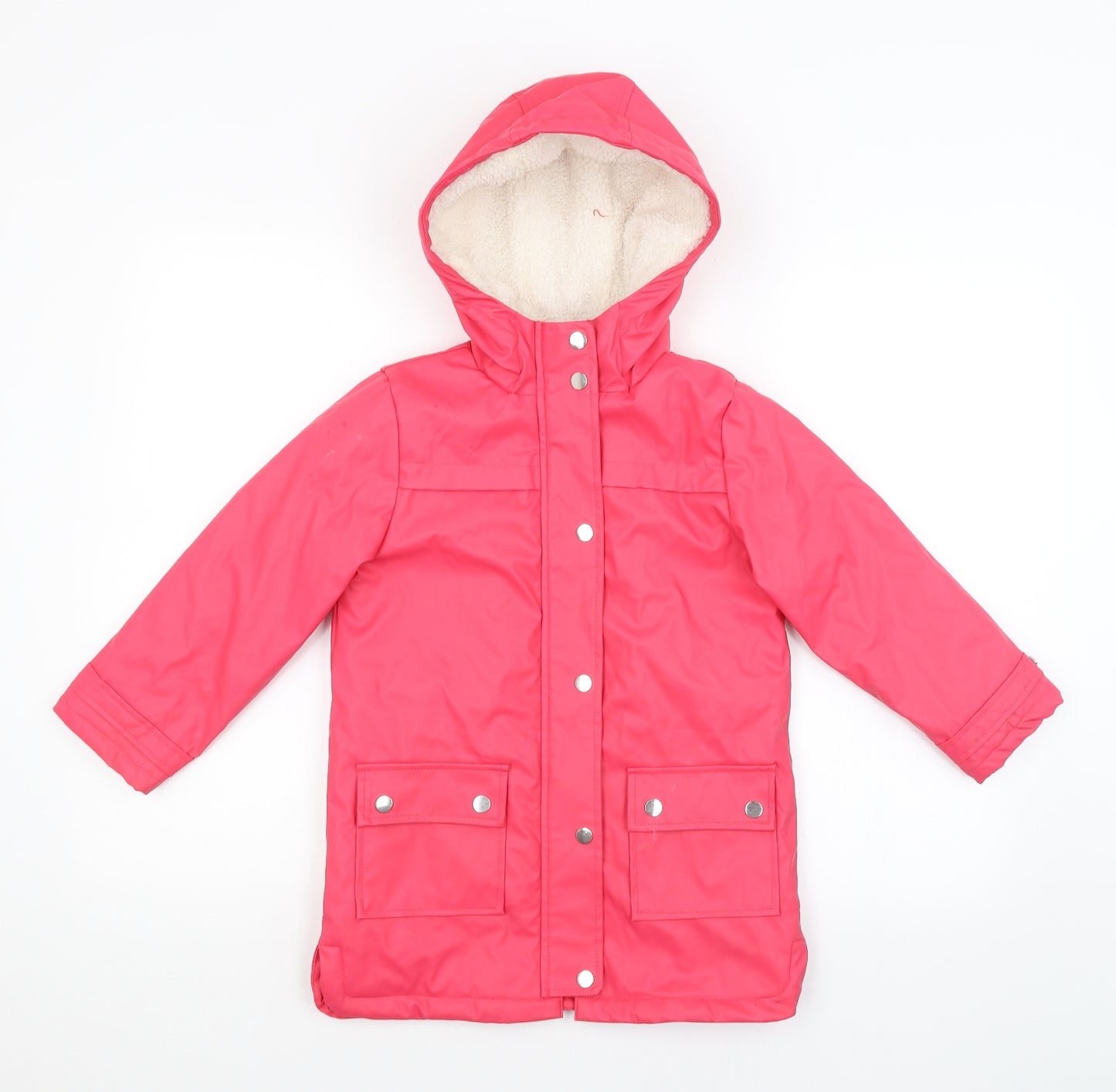 Preworn Girls Pink   Basic Coat Coat Size 7 Years