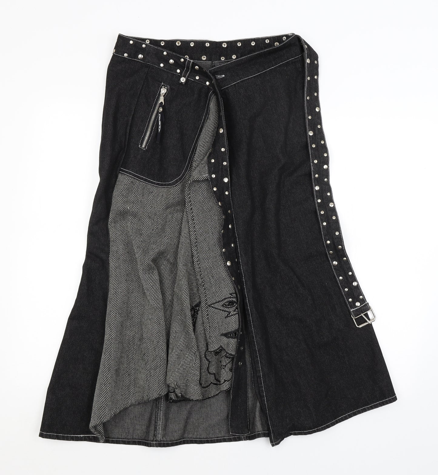 Preworn Womens Grey   A-Line Skirt Size S