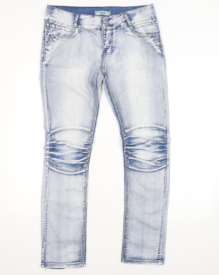 XUDONG Womens Blue   Straight Jeans Size 34 in L31 in