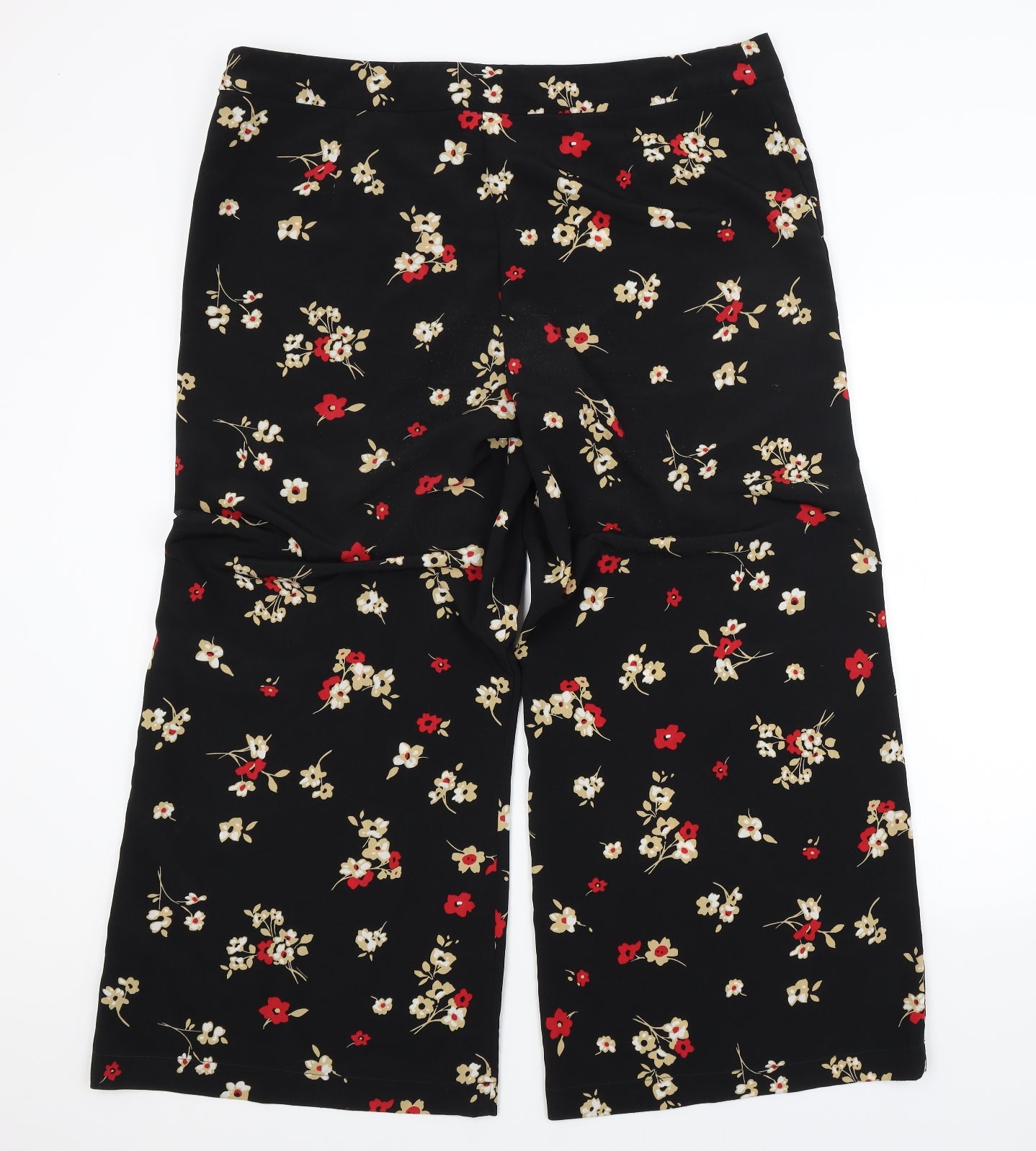 Roman Womens Black Floral  Trousers  Size 20 L27 in