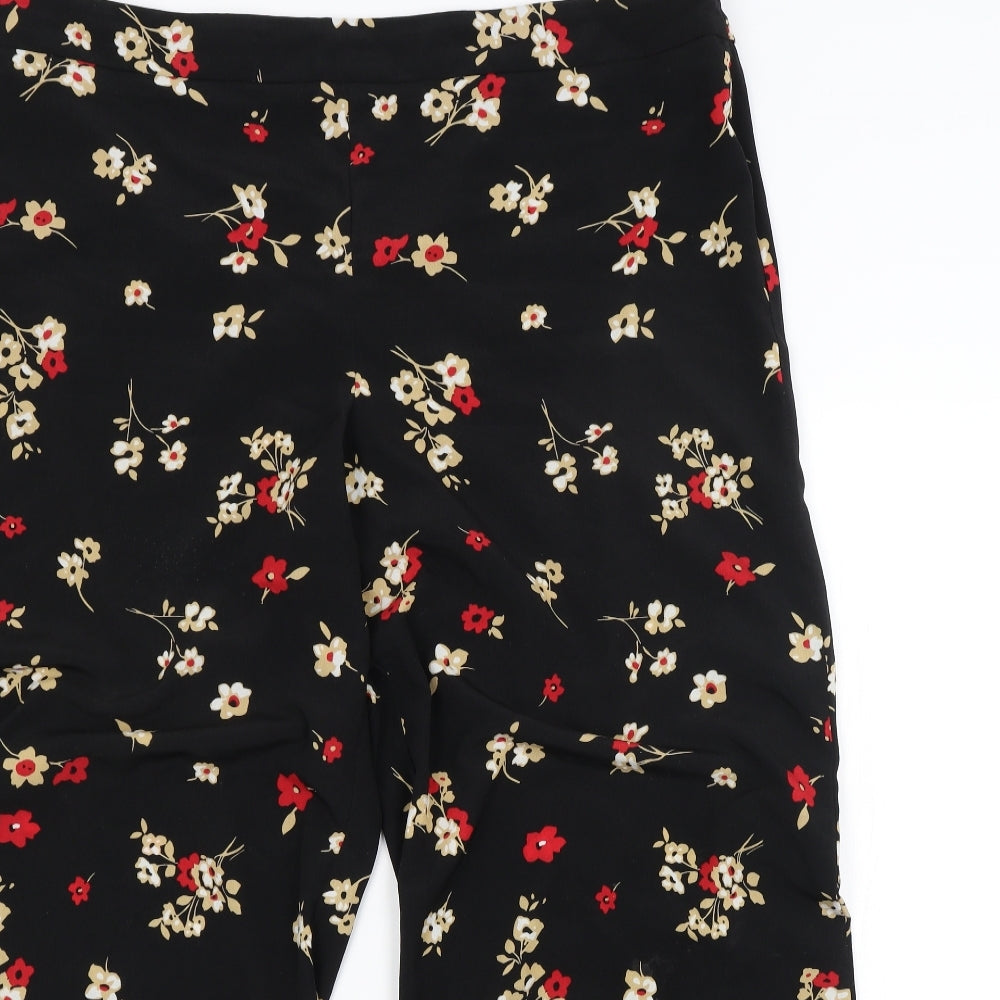 Roman Womens Black Floral  Trousers  Size 20 L27 in