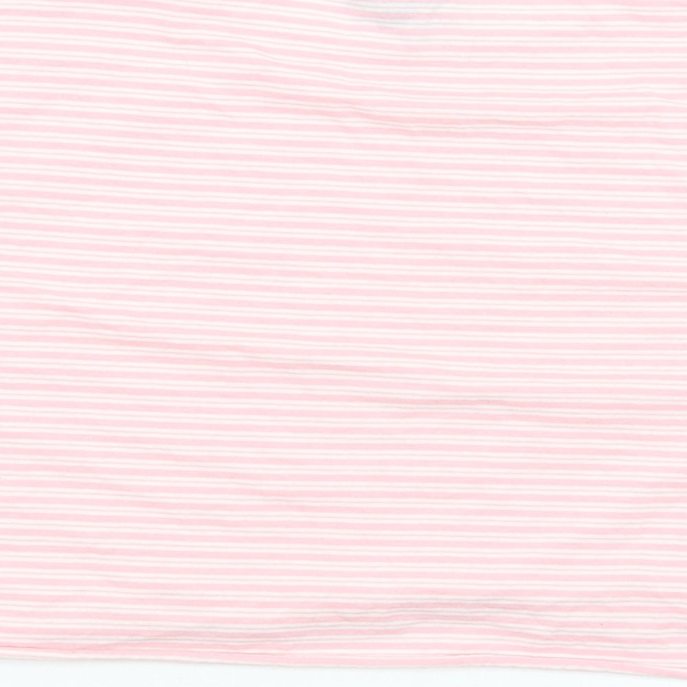 Topshop Womens Pink Striped  Cropped T-Shirt Size 14