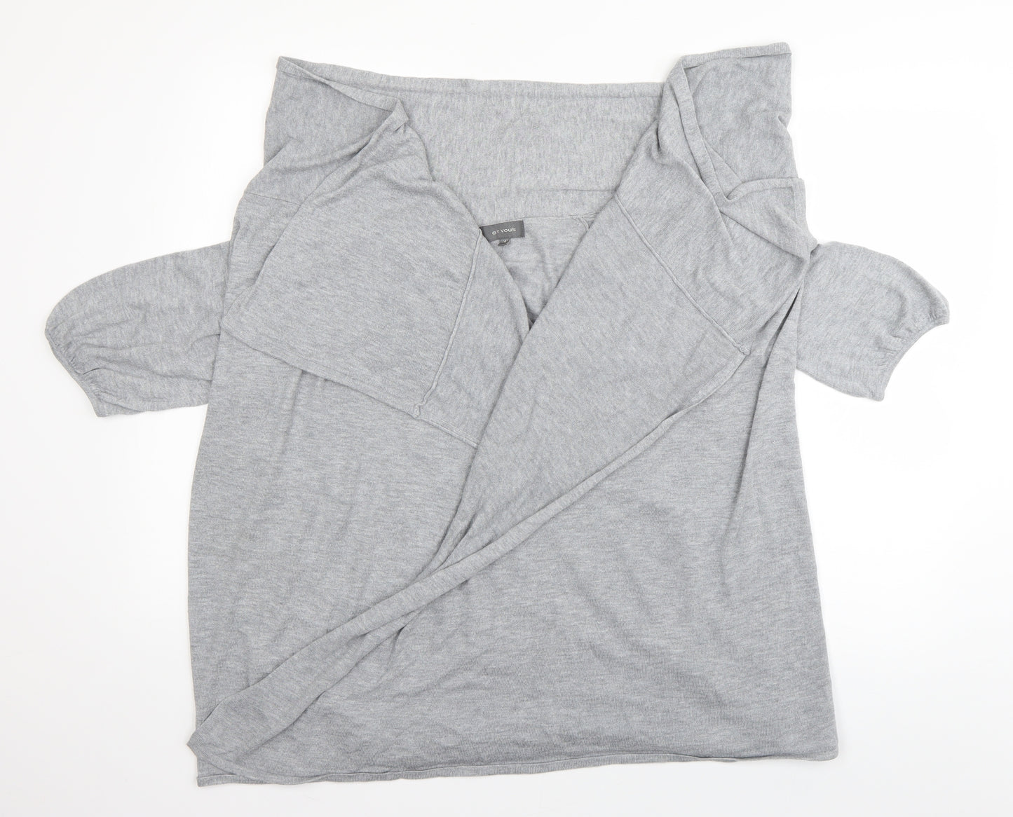 et vous Womens Grey   Wrap Jumper Size 14