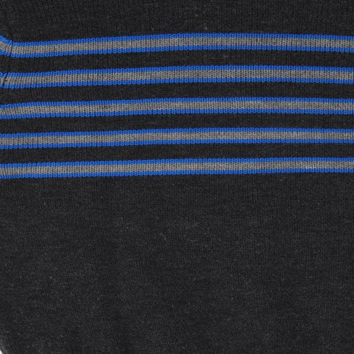Studio Mens Grey Striped  Pullover Jumper Size M