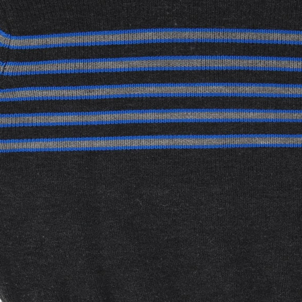 Studio Mens Grey Striped  Pullover Jumper Size M
