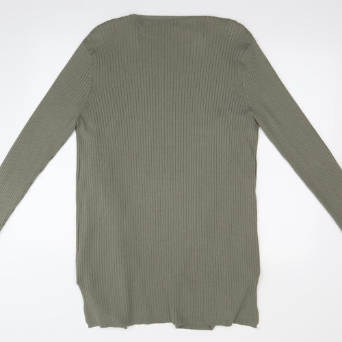 M&Co Womens Brown Striped  Cardigan Jumper Size 18