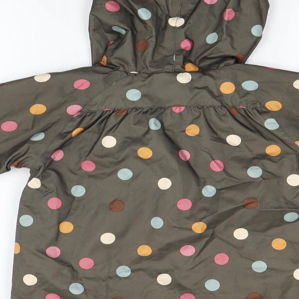 Joules Girls Brown Spotted  Rain Coat Coat Size 4 Years