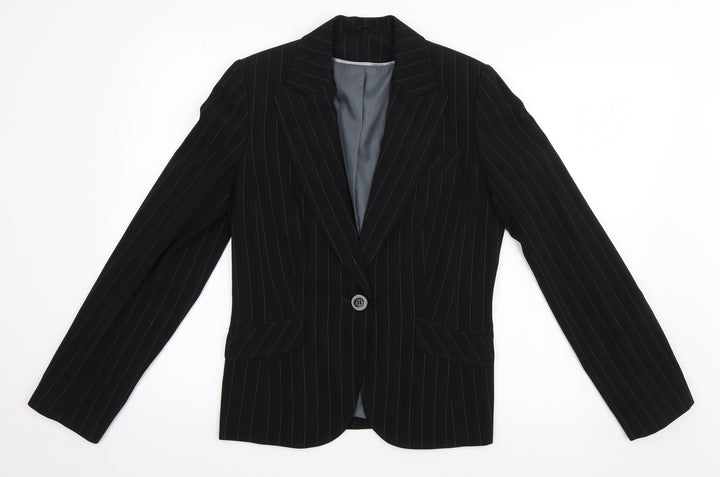 Dorothy Perkins Womens Black Striped Jacket Blazer Size 10