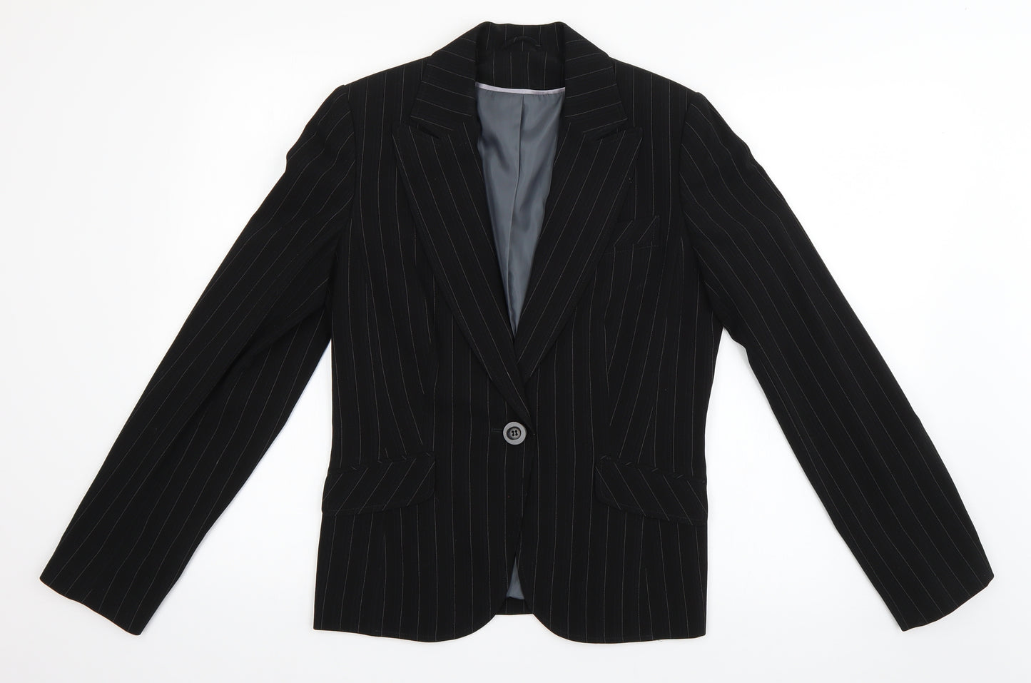 Dorothy Perkins Womens Black Striped  Jacket Blazer Size 10