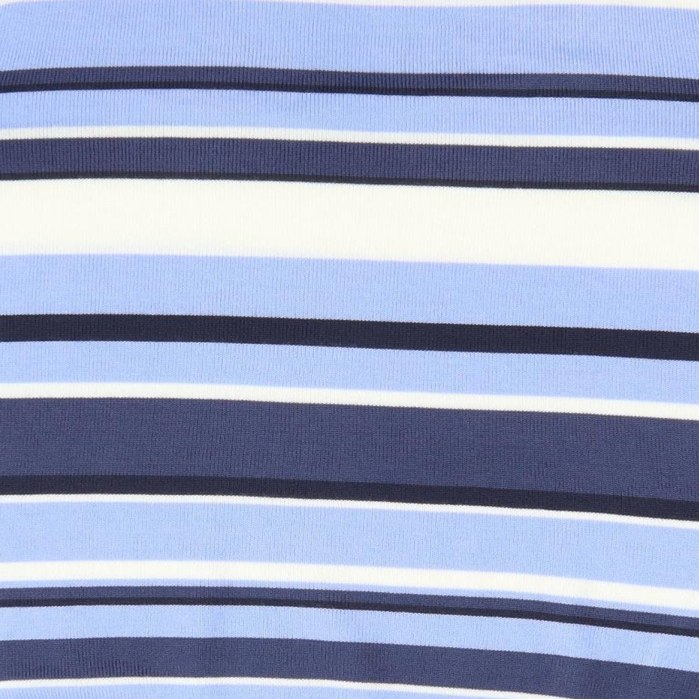M&S  Womens Blue Striped  Basic T-Shirt Size 16