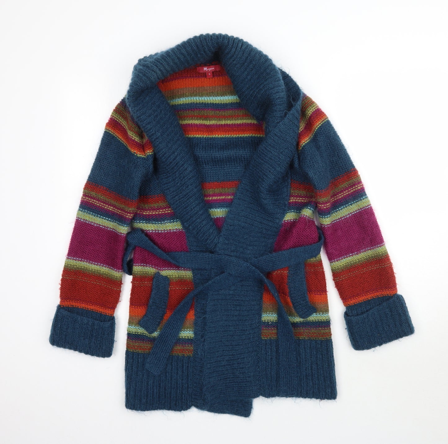 Monsoon Womens Multicoloured Striped Knit Cardigan Jumper Size S