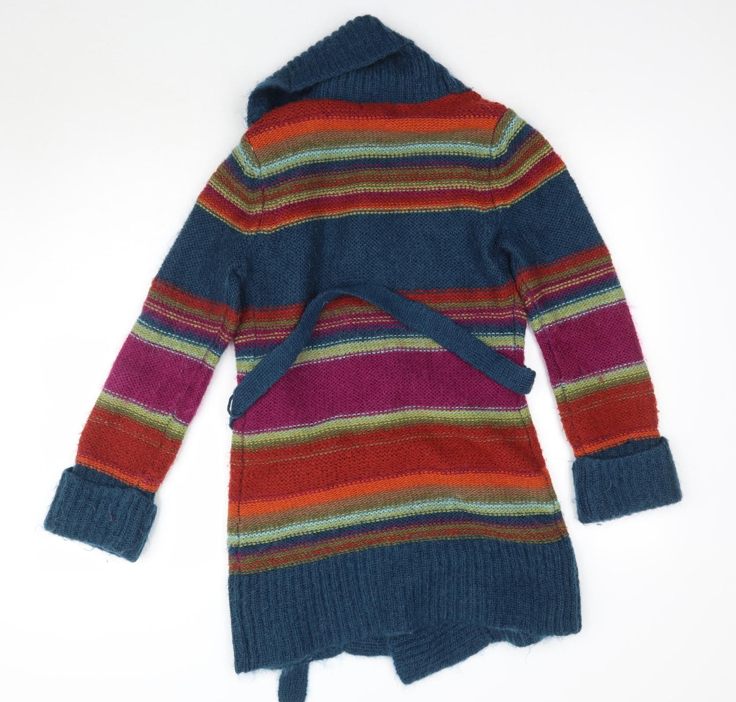Monsoon Womens Multicoloured Striped Knit Cardigan Jumper Size S