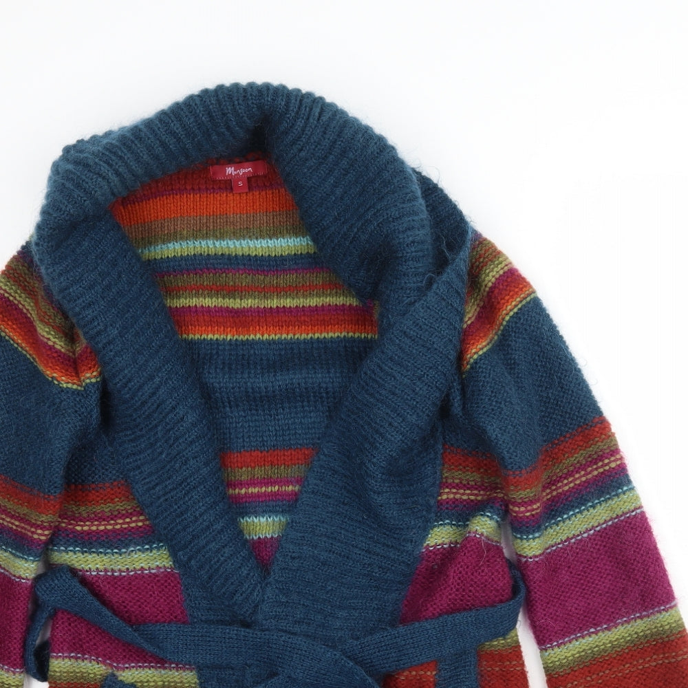 Monsoon Womens Multicoloured Striped Knit Cardigan Jumper Size S