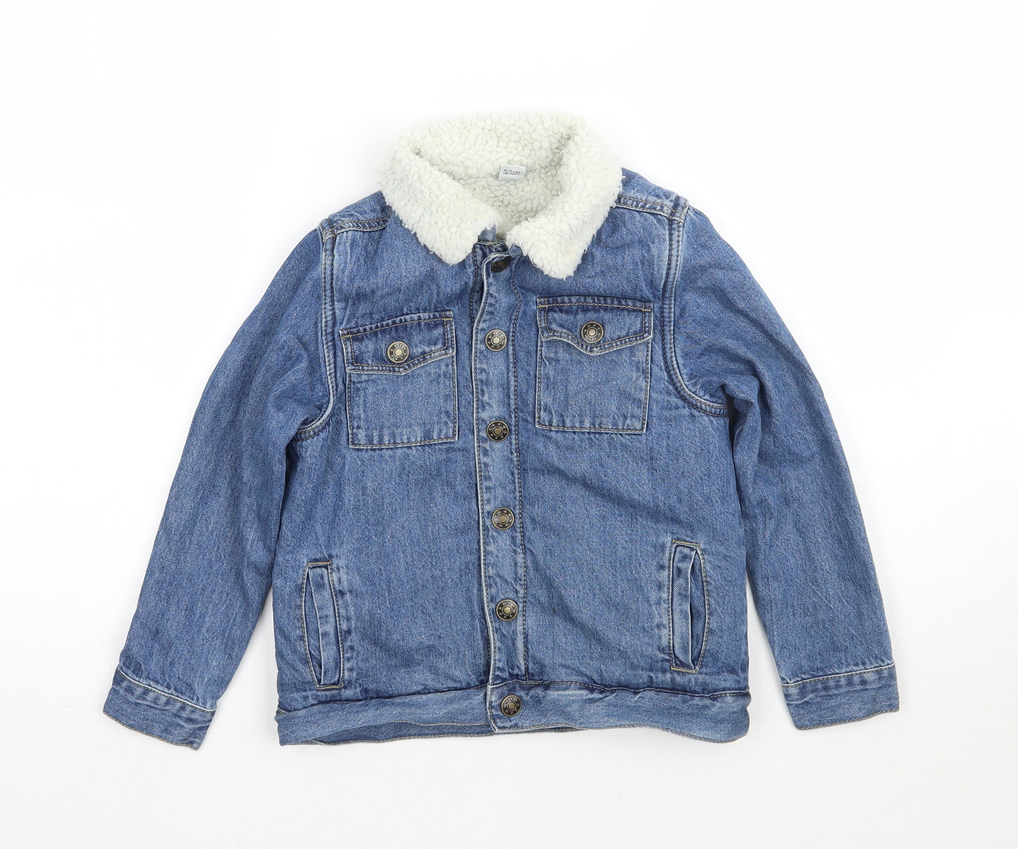 TU Girls Blue  Denim Jacket  Size 6-7 Years  - Sherpa Lining