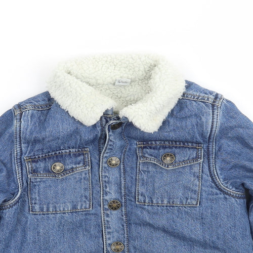 TU Girls Blue  Denim Jacket  Size 6-7 Years  - Sherpa Lining