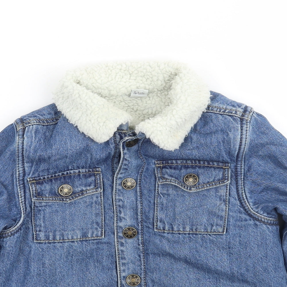 TU Girls Blue  Denim Jacket  Size 6-7 Years  - Sherpa Lining