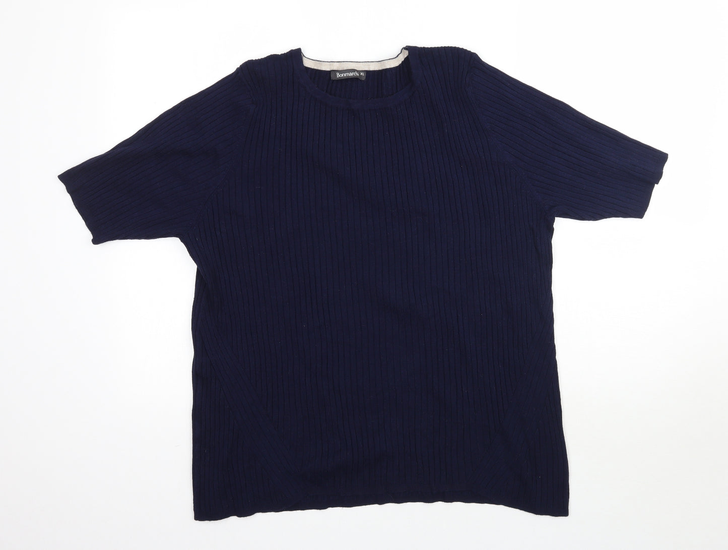Bonmarché Womens Blue  Knit Basic T-Shirt Size XL
