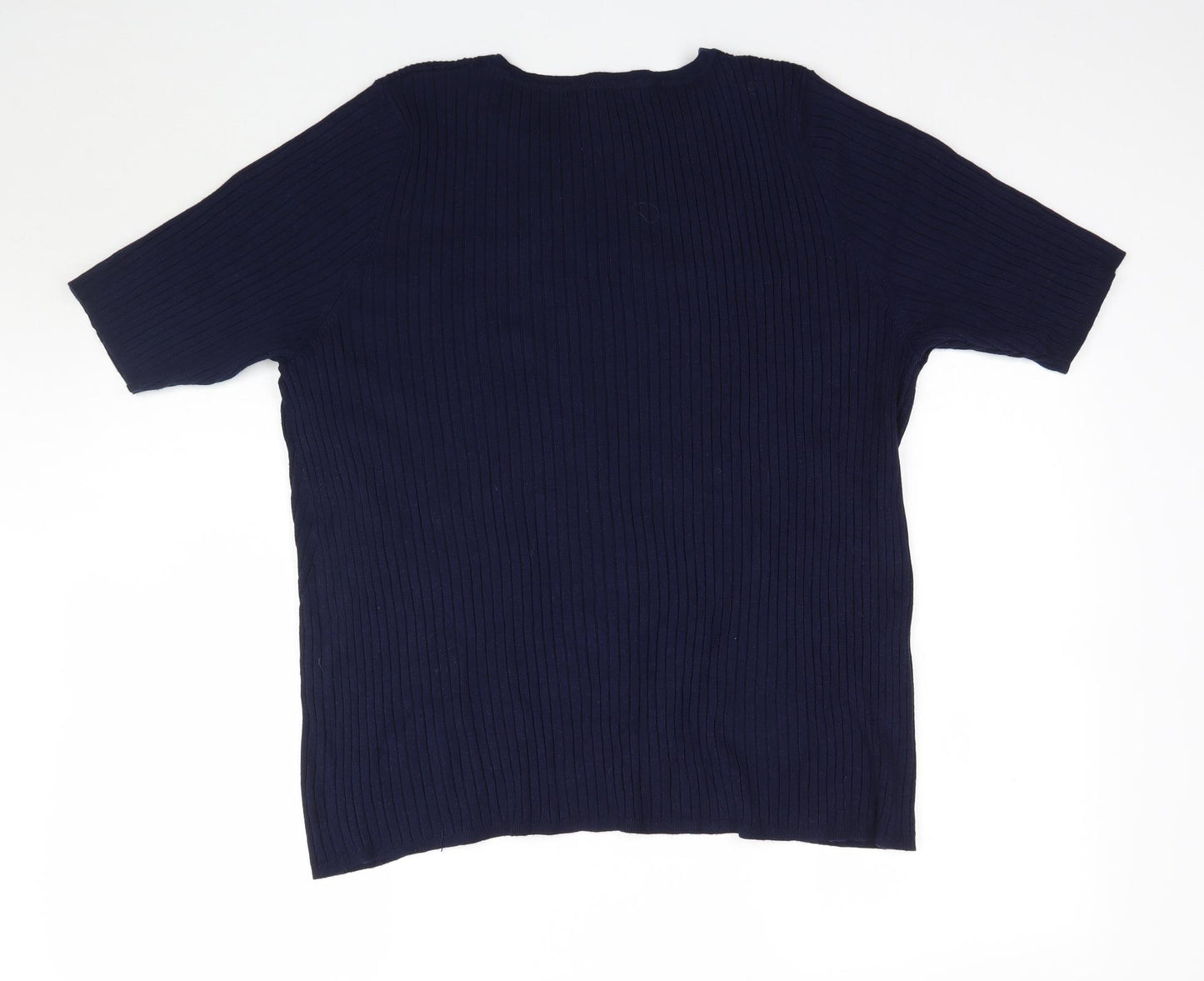 Bonmarché Womens Blue  Knit Basic T-Shirt Size XL