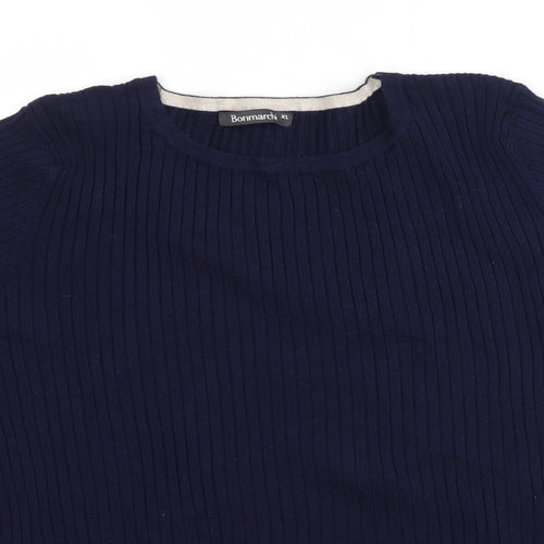 Bonmarché Womens Blue  Knit Basic T-Shirt Size XL