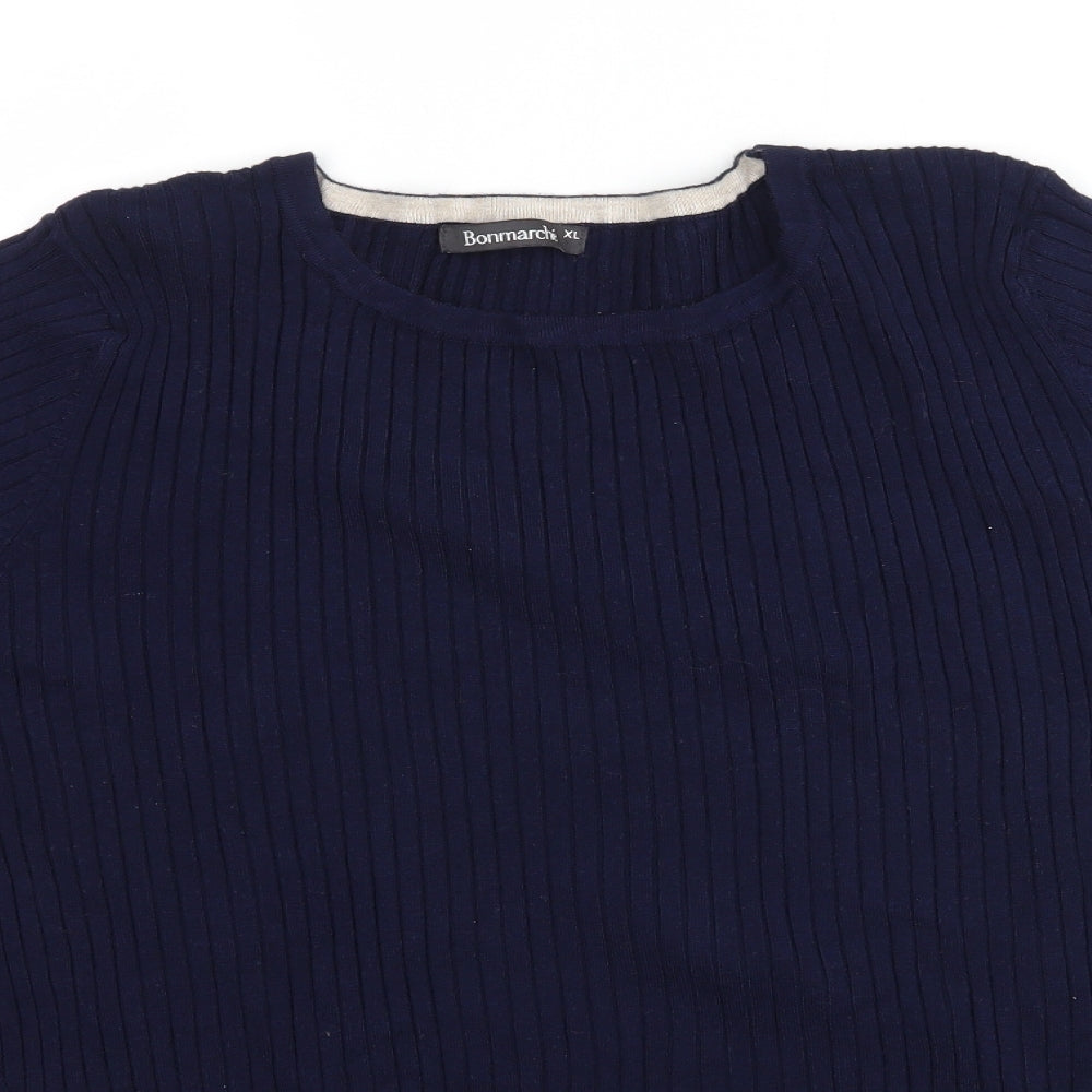 Bonmarché Womens Blue  Knit Basic T-Shirt Size XL