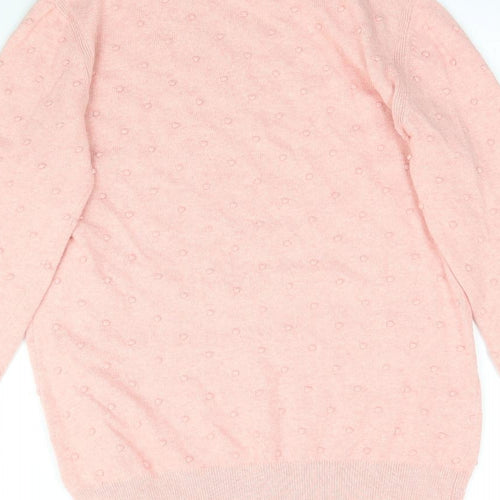 CC Womens Pink Polka Dot Knit Pullover Jumper Size S  - Textured Polka Dot
