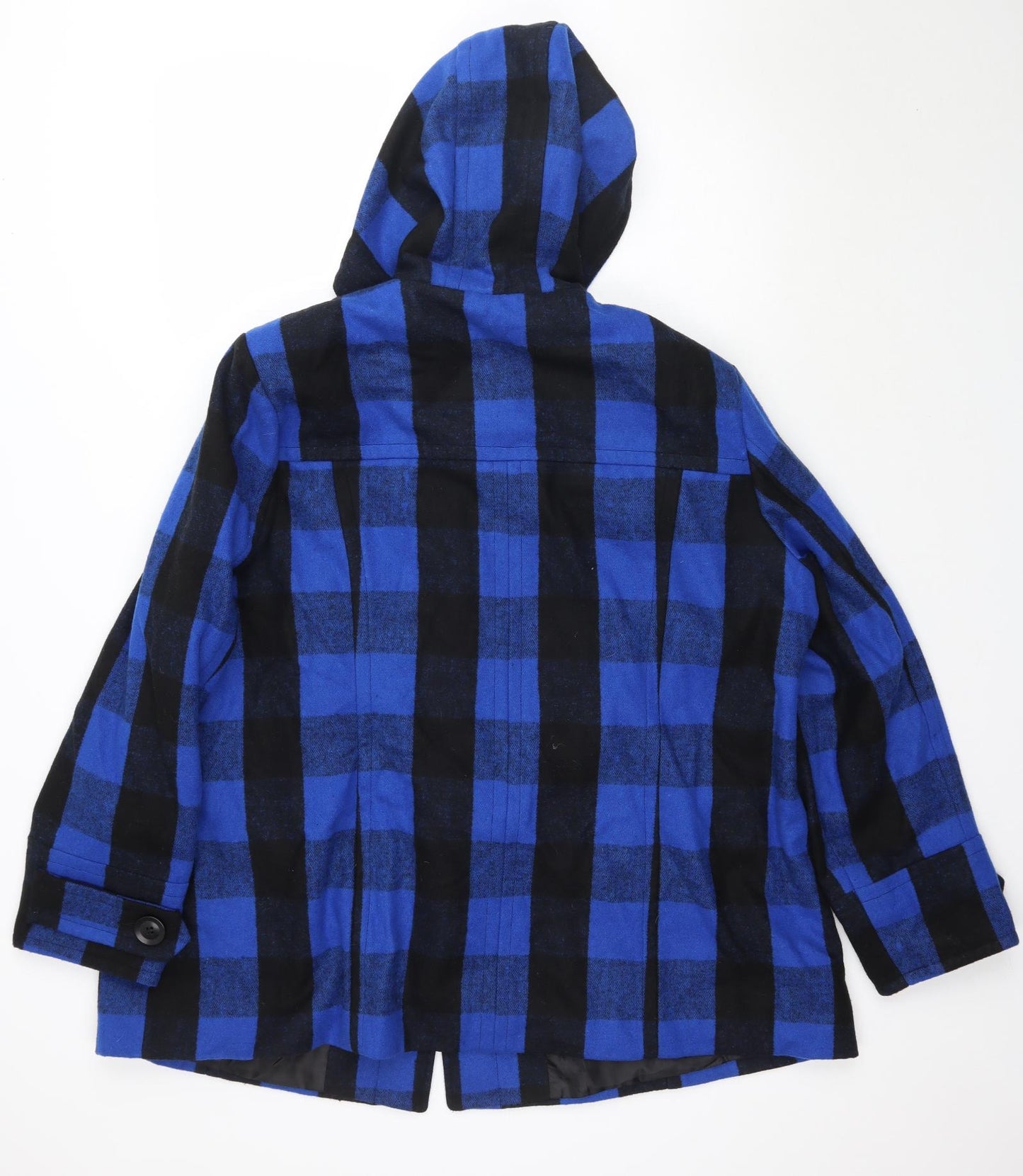 Capsule Womens Blue Plaid  Overcoat Coat Size 22