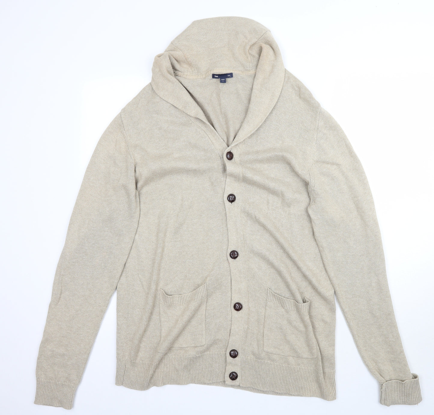 Gap Mens Beige  Knit Cardigan Jumper Size L