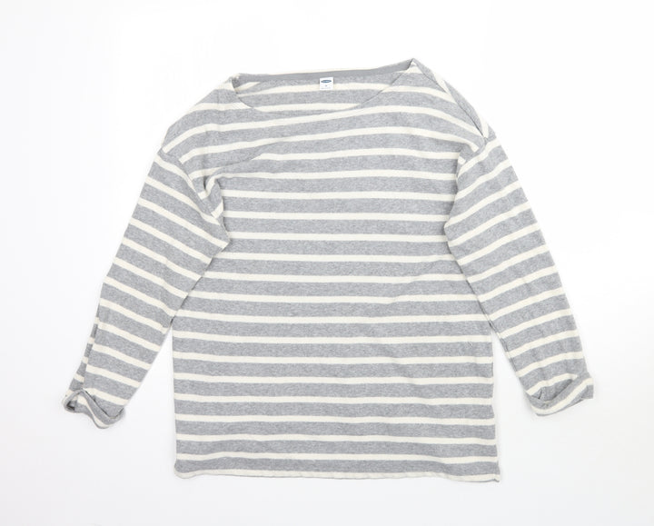 Old Navy Womens Grey Striped Knit Pullover Jumper Size M