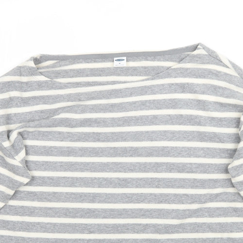 Old Navy Womens Grey Striped Knit Pullover Jumper Size M