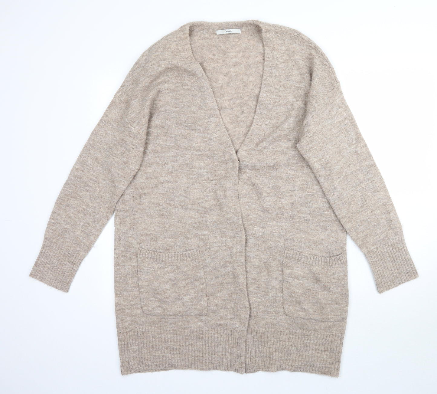 George Womens Beige  Knit Cardigan Jumper Size 16