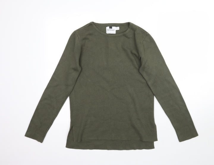 Topman Mens Green  Knit Pullover Jumper Size XS