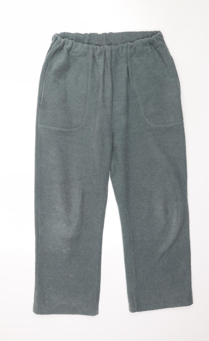 Bonmarché Womens Green Cropped Trousers Size S L26 in - Fleece feel