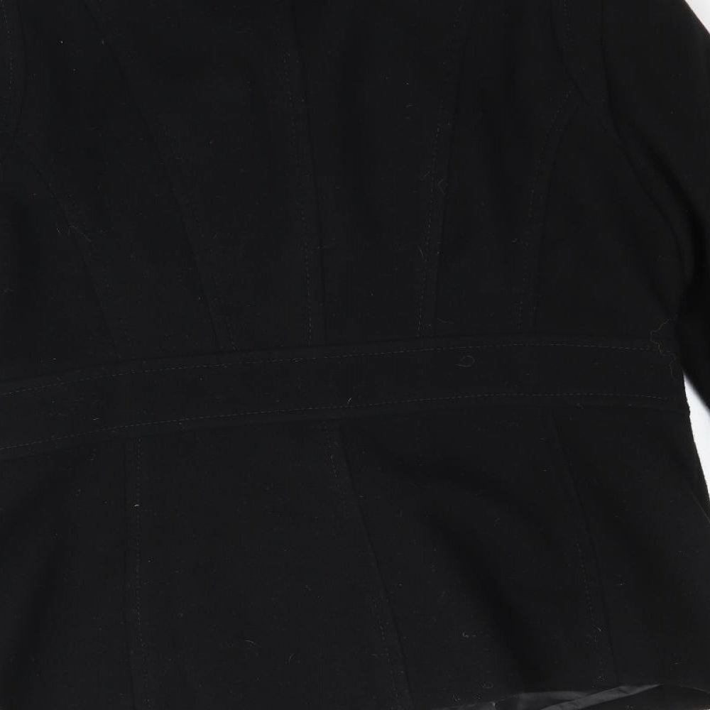 Debenhams Womens Black   Overcoat Coat Size 16