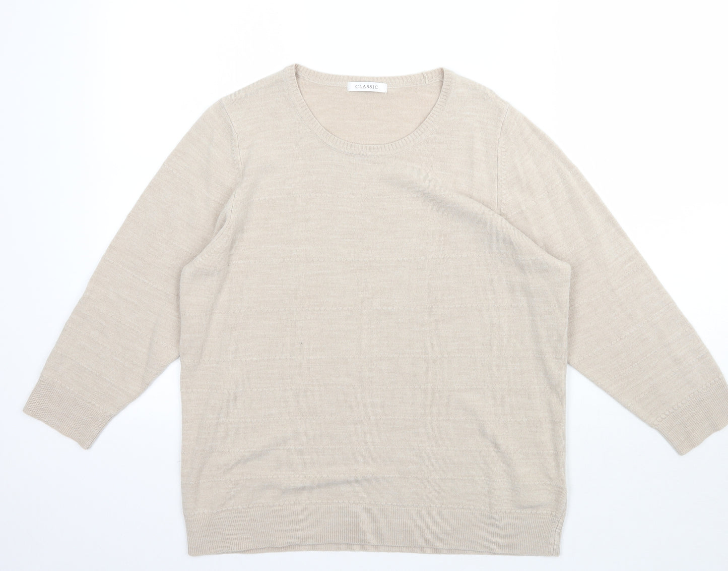Marks and Spencer Womens Beige  Knit Pullover Jumper Size 16