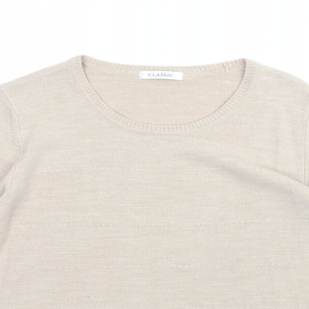 Marks and Spencer Womens Beige  Knit Pullover Jumper Size 16