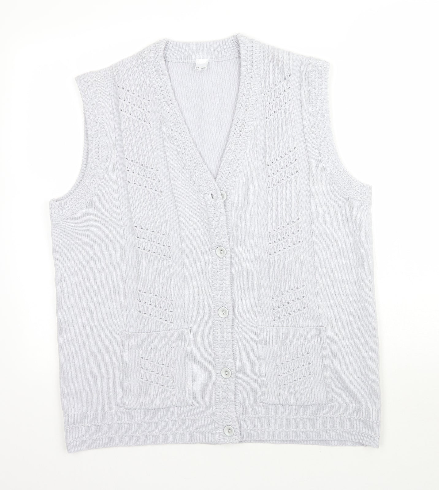 Preworn Womens Grey  Knit Vest Jumper Size 16