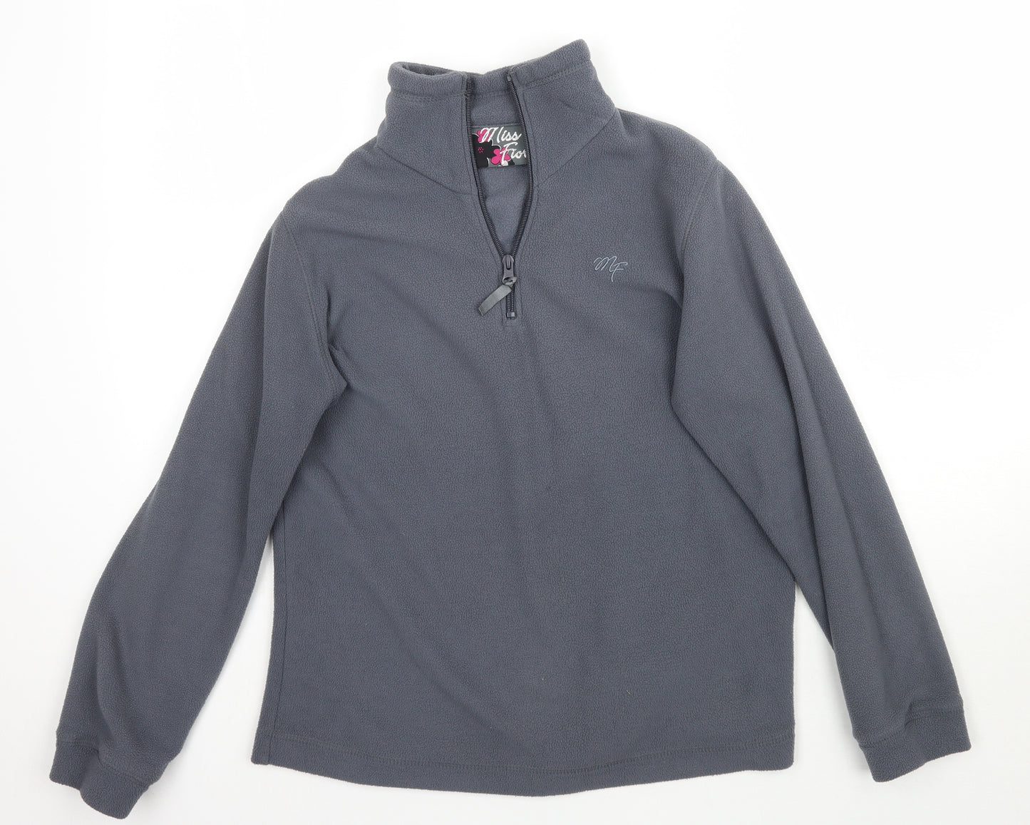 Miss Fiori Womens Grey  Fleece Pullover Sweatshirt Size 12