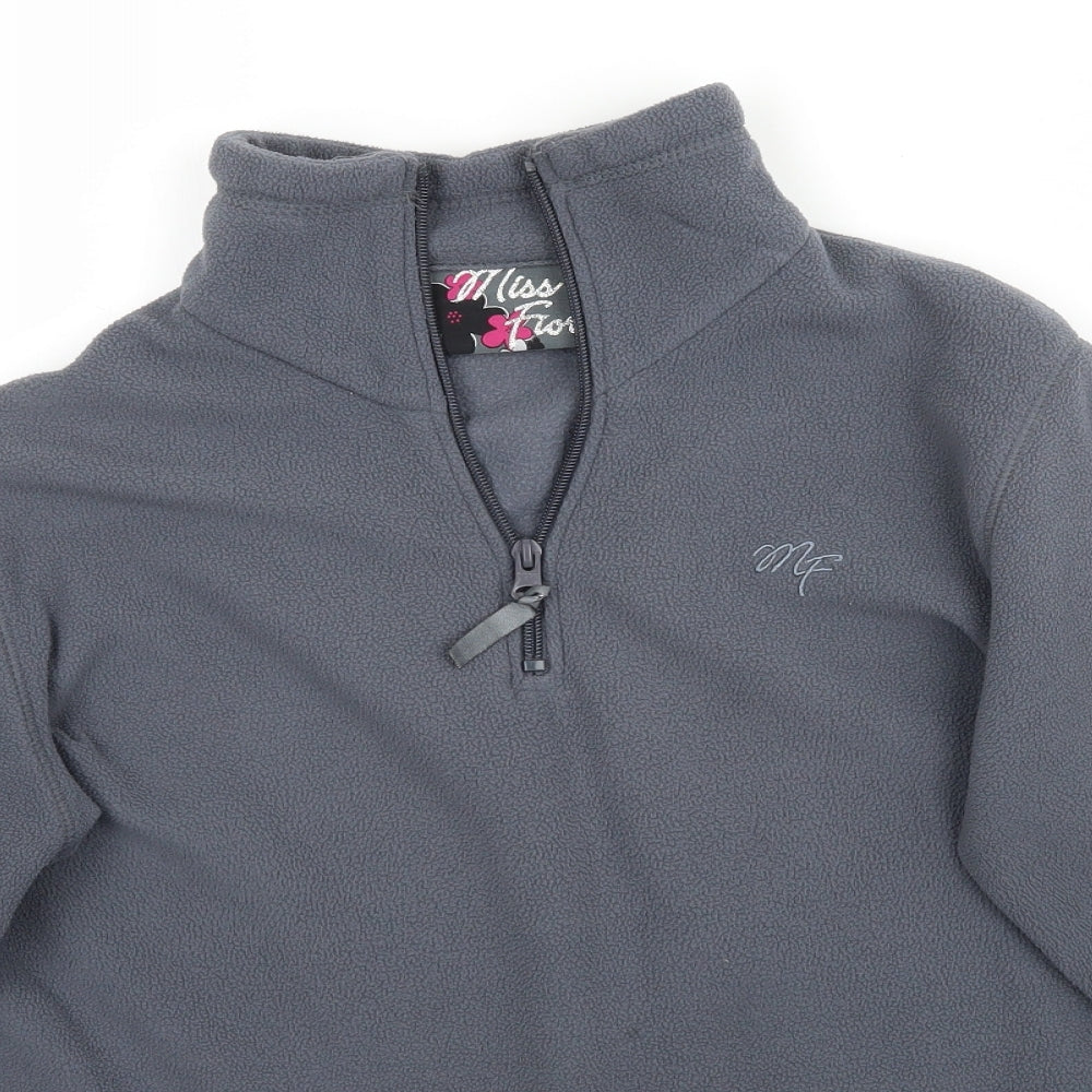 Miss Fiori Womens Grey  Fleece Pullover Sweatshirt Size 12