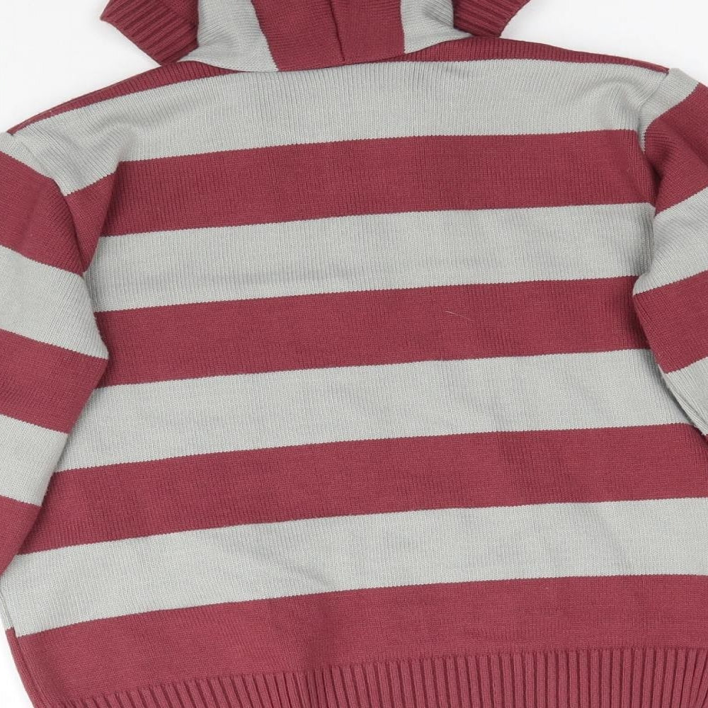 Ralph Lauren Boys Multicoloured Striped Knit Pullover Hoodie Size 8-9 Years