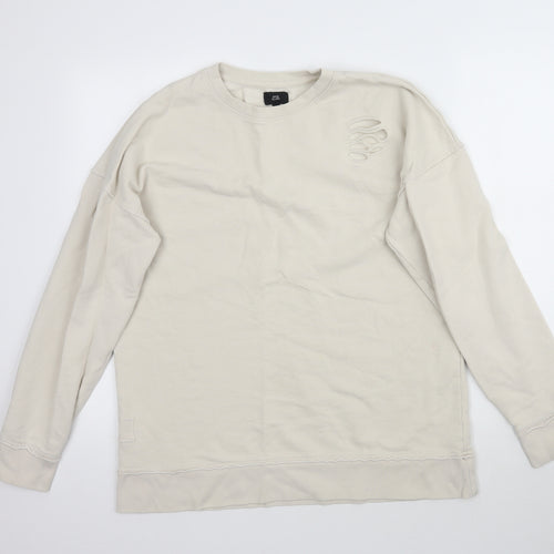 River Island Womens Beige   Pullover Sweatshirt Size M  - Distressed