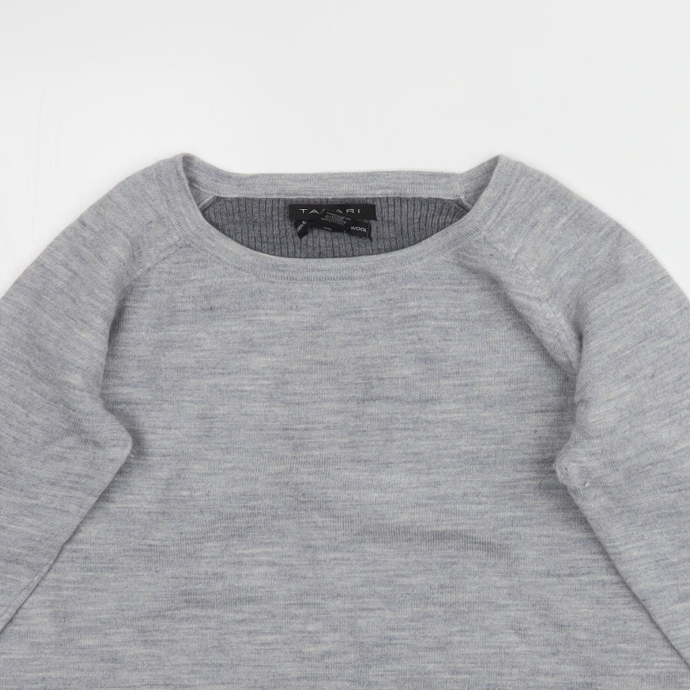 Tahari Womens Grey  Knit Pullover Jumper Size M