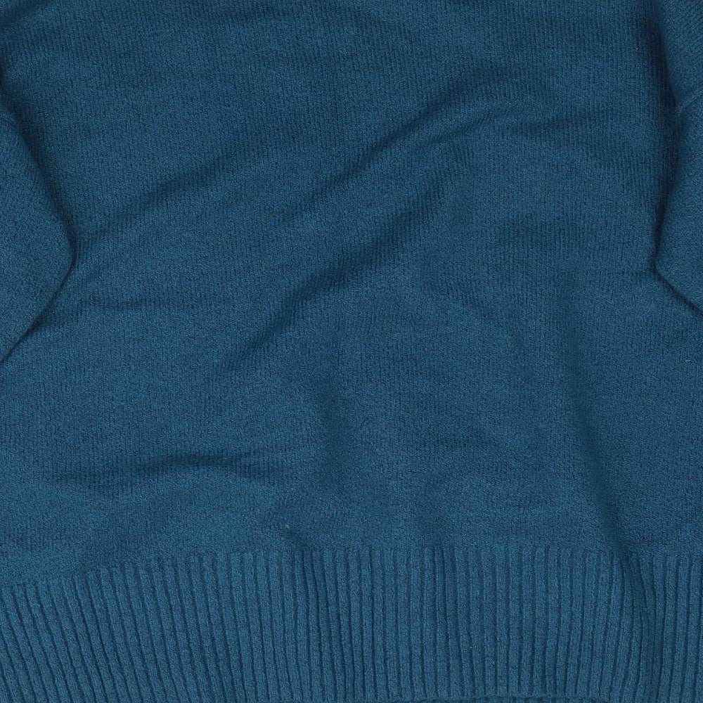 White Stuff Womens Blue  Knit Pullover Jumper Size 14  - Jacquard Flowers