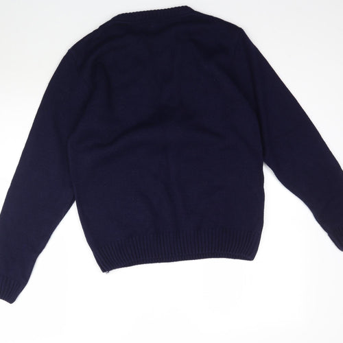 Xited Mens Blue  Knit Pullover Jumper Size M  - Christmas Reindeer