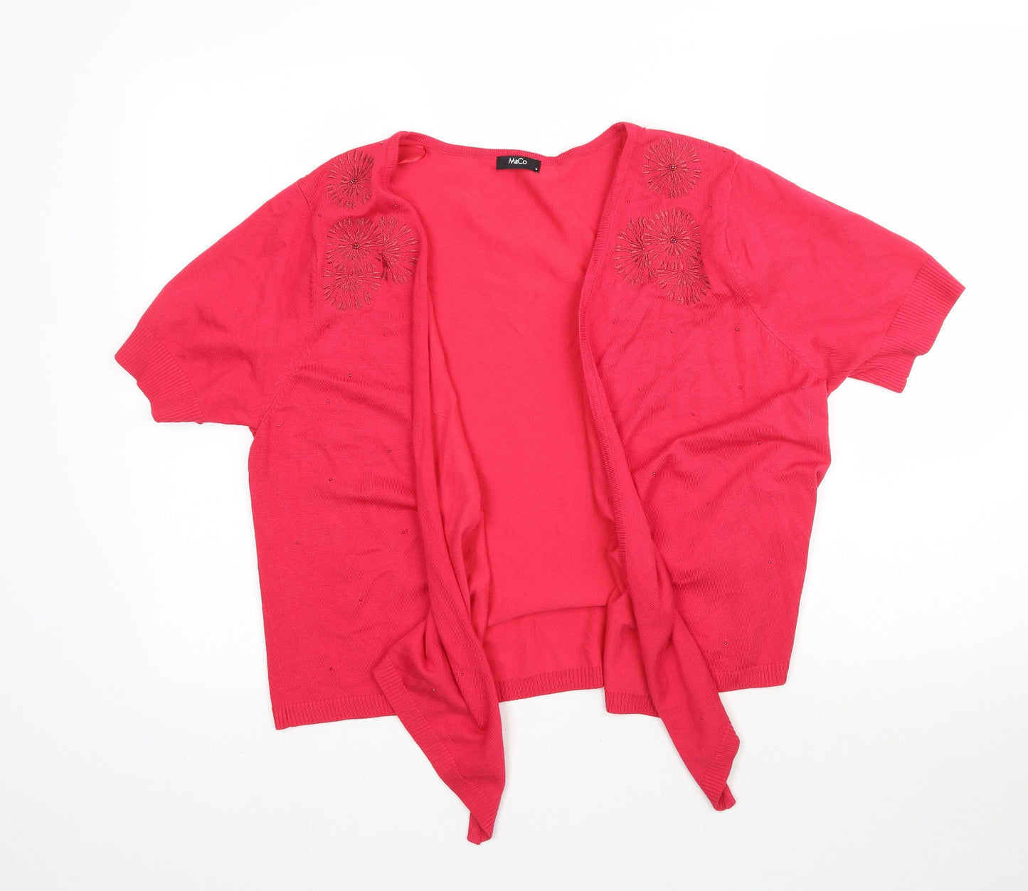 M&Co Womens Pink  Knit Cape Jumper Size 18  - Waterfall / Tie